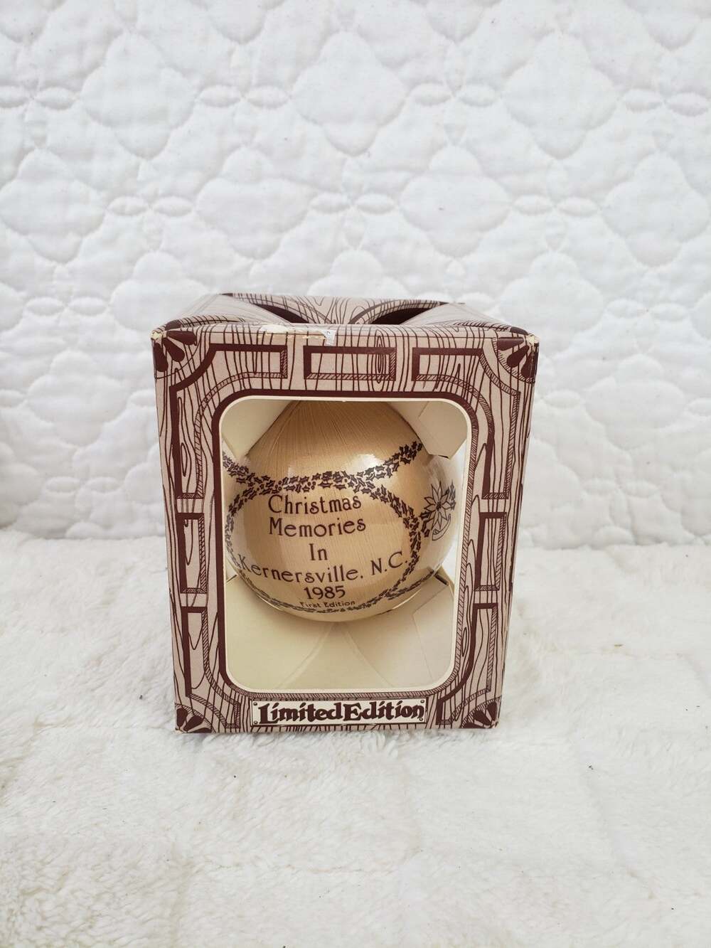 Limited Edition Hanging Ball Ornament Christmas Memories Kernersville N.C 1985